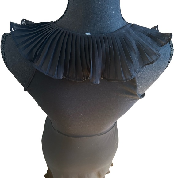 White House Black Market Black Sleeveless Wrap Dress with Ruffle Detail. Size 8 - Picture 5 of 5